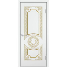 По цвету дверей,Дверь межкомнатная Б-6 ДГ, эмаль, белый с патиной золото
