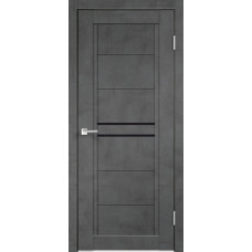 По материалу дверей,Дверь межкомнатная, Next 2 Лакобель черное, экошпон, Муар темно серый