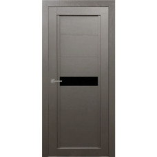 По производителю,Межкомнатная дверь Т-1 ДО черный лакобель, Renolit, серый камень