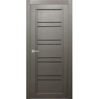 Межкомнатная дверь Т-4 ДО черный лакобель, Renolit, серый камень