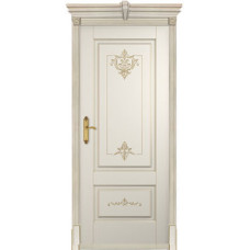 По цвету дверей,Дверь межкомнатная классическая, Флоранс ПГ, Эмаль слоновая кость патина шампань
