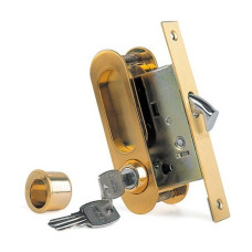 Фурнитура,Ручка с механизмом для раздвижных дверей А-К O1/O2-V1II, матовое золото