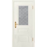 Ульяновские двери, Контур 2 , эмаль жасмин, стекло "Кристалл" белое