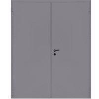 Дверь PSD пластиковая влагостойкая, двустворчатая, композитный ПВХ, цвет серый RAL 7035
