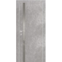 Раменские двери, PX-8 AL кромка хром, серый лакобель, AL кромка, Серый бетон