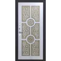 Дверь Титан Мск - Lux-3 B, Cеребрянный антик/ПВХ 16 мм. панель D22 белый патина золото винорит