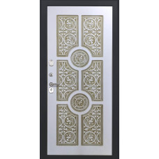 Входные двери,Дверь Титан Мск - Lux-3 B, Cеребрянный антик/ПВХ 16 мм. панель D22 белый патина золото винорит