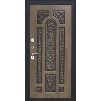 Дверь Титан Мск - Lux-3 B, Cеребрянный антик/ПВХ 16 мм. панель D19 Грецкий орех черная патина винорит