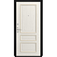 Дверь Титан Мск - Lux-3 B, Cеребрянный антик/ Панель шпонированная Фемида-2, дуб RAL9010