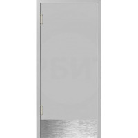 Влагостойкая композитная пластиковая маятниковая дверь, гладкая, серая RAL 7035