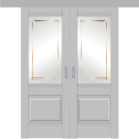 Дверь купе двустворчатая, Profil Doors 2 U манхэттен, остекленная