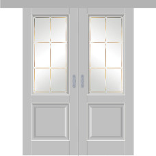 Каталог,Дверь купе двустворчатая, Profil Doors 90 U манхэттен, остекленная