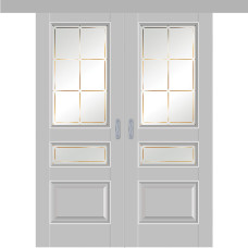 Каталог,Дверь купе двустворчатая, Profil Doors 94 U манхэттен, остекленная