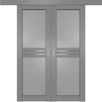 Дверь купе двустворчатая, Profil Doors 2.56 XN грувд, остекленная