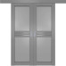 Дверь купе двустворчатая, Profil Doors 2.56 XN грувд, остекленная
