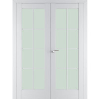 Дверь распашная двустворчатая Профиль Дорс 101 X, остекленная, Пекан белый