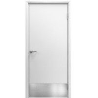 Дверь PSD маятниковая, пластиковая влагостойкая с отбойной пластиной, композитный ПВХ, цвет белый