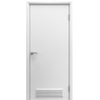 Дверь PSD пластиковая влагостойкая 1000 мм, с вентиляционной решеткой, композитный ПВХ, цвет белый