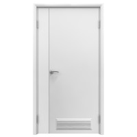 Дверь PSD пластиковая влагостойкая 1200 мм, с вентиляционной решеткой, композитный ПВХ, цвет белый