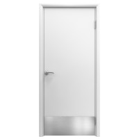 Дверь PSD пластиковая влагостойкая 1000 мм, с отбойной пластиной, композитный ПВХ, цвет белый