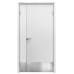 Дверь PSD пластиковая влагостойкая 1100 мм, с отбойной пластиной, композитный ПВХ, цвет белый