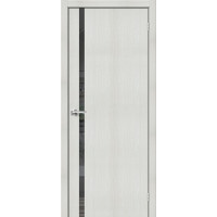 Дверь межкомнатная, эко шпон модель-1.55, Bianco Veralinga / Mirox Grey