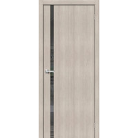 Дверь межкомнатная, эко шпон модель-1.55, Cappuccino Melinga / Mirox Grey