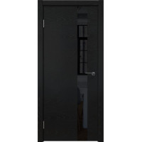 Межкомнатная дверь Dorsum D-01V Lacobel Черный ,вертикальный шпон, ясень черный