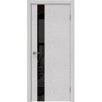 Межкомнатная дверь Dorsum D-01H Lacobel Черный, горизонтальный шпон, ясень серый