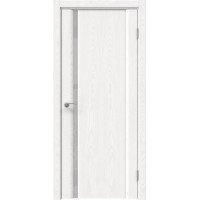 Межкомнатная шпонированная дверь Vitrum G-01 ярко-белый триплекс, ясень белый