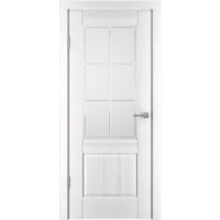 Белорусская дверь шпонированная Баден 2 ДО Стекло №33 светлое, эмаль белая Ral 9003