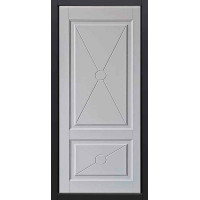 Дверь входная, Steel Russia «ДК2.2 Design», 3-К, серый муар с блестками / 01 у 617 Софт белый снег