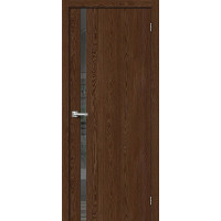 Дверь межкомнатная, эко шпон модель-1.55, Brown Dreamline / Mirox Grey