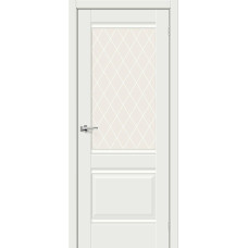 По материалу дверей,Дверь межкомнатная Прима-3 ПО Magic Fog, Эмалит, цвет White Matt