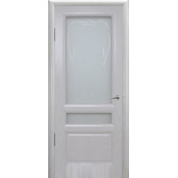 Ульяновские двери, Малахит 2, стекло с гравировкой, белый ясень