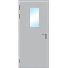 Входные двери,Стальная противопожарная дверь ДПО-1, EI-60 стекло, RAL7035 серый