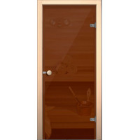Стеклянная дверь для Сауны и Бани Кноб Е, Тон Бронза/П-2 Оливка
