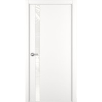 Межкомнатная дверь ART Lite А2 ALU Белый Лакобель Кромка алюминиевая ДГ, эмаль, белый