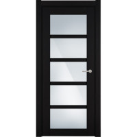 Новгородская дверь, модель 122 сатинат белый, дуб черный