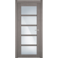 Новгородская дверь, модель 122 сатинат белый, серый