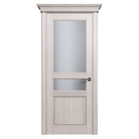 Новгородская дверь, модель 533 ПО Сатинато белое, дуб белый