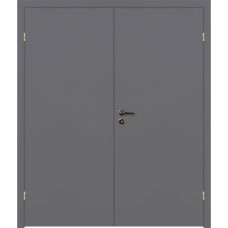 По материалу дверей,Влагостойкая композитная пластиковая дверь, гладкая, двустворчатая, цвет темно-серый RAL 7040