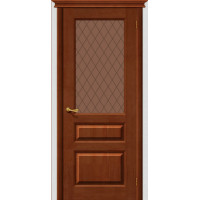 Белорусские двери M 5 ПО Кристалл бронза, светлый лак, массив сосны