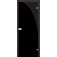 Стеклянная межкомнатная дверь Триплекс черный, стекло глянец