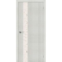 Дверь Экошпон Porta-51 SA, ПО Зеркало белое Silver Art, Bianco Crosscut