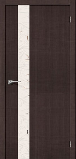 Дверь Экошпон Porta-51 SA, ПО Зеркало белое Silver Art, Wenge Crosscut