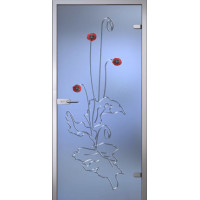 Стеклянная дверь Италия, матовое бесцветное стекло