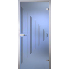 Системы открывания,Стеклянная дверь Ребекка, Матовое бесцветное стекло с гравировкой