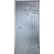 По производителю,Стеклянная дверь Капитель, матовое бесцветное стекло с гравировкой