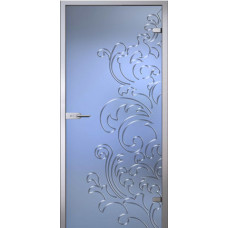Каталог,Стеклянная дверь Лилия, матовое бесцветное стекло с гравировкой